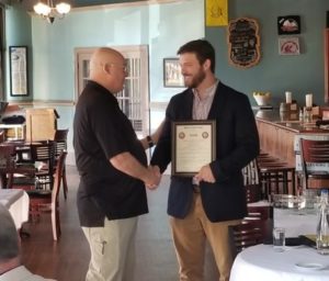 Michael Seibert At Athens Toys For Tots Ceremony