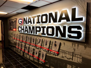 athletic facility interior signage