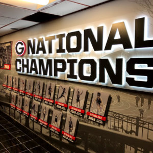 athletic facility interior signage